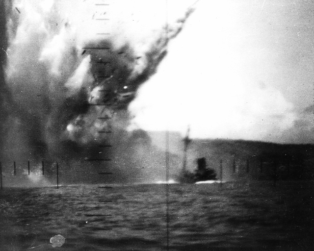 Ship hit by torpedoes