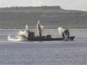 River boat being sunk